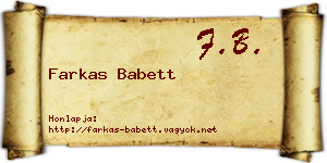 Farkas Babett névjegykártya