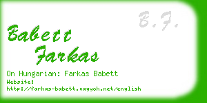 babett farkas business card